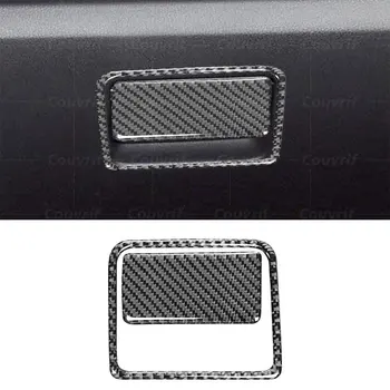 Carbon Fiber Cover Copilot кутия за съхранение превключвател декоративна рамка стикер Decal Cover за Mazda 3 Axela BM 2014-2017 Аксесоари
