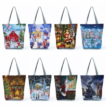 Handbag Outdoor Eco-Friendly Customizable Tote Bag With Logo Christmas Santa's New Tote Bag Новогодишен подарък Дамска чанта за рамо