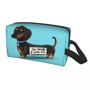 Kawaii Dachshund грим чанта за жени пътуване козметичен организатор сладък Wiener язовец наденица куче съхранение тоалетни чанти