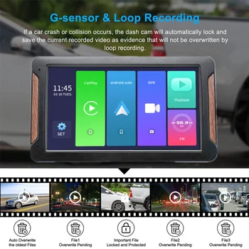 TOPSOURCE 7 инчова 5G глобална мрежа Кабелна Apple Carplay & Android Auto Dashboard Camera Car Video Camera Car Camera