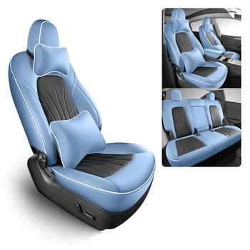 Кожени калъфи за столчета за кола по поръчка Пълен комплект за Peugeot 308 2012 2013 2014 2015 2016 2017 Аксесоари за интериорен протектор за кола