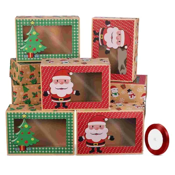 Коледни кутиихартиена кутия Шоколад Сладка бисквитка Ева Санта бонбони празник Коледа парти Благосклонност Лечение