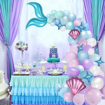 русалка балон арка набор русалка опашка балон малка русалка парти декорация доставки сватбени момичета рожден ден декорации